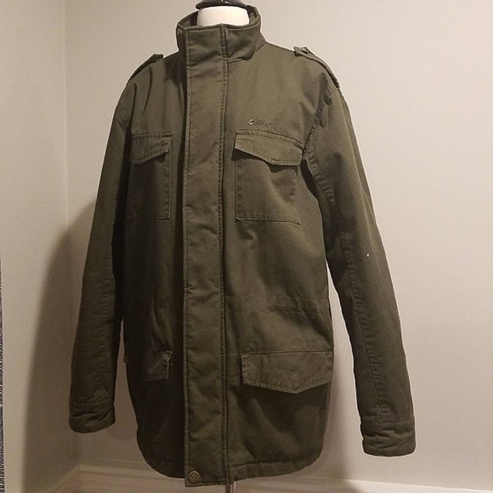 EUC Hi-Tec Carrick Collection Olive Green Winter Coat 100% Cotton EUC (Size M)